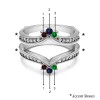 Genuine Birthstone Crown Inspired Contour Ring Guard(0.38 Carat)