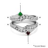 Genuine Birthstone Ying Yang Inspired Anniversary Ring Guard(0.79 Carat)