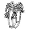.50 CT. WIDE VINTAGE FILIGREE MILLGRAINED RING GUARD IN WHITE GOLD