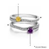 Genuine Birthstone Two Stone Wedding Ring Guard Enhancer (0.66 Carat)