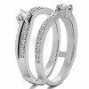 Genuine Birthstone Two Stone Wedding Ring Guard Enhancer (0.66 Carat)