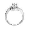 1 Carat Round Bypass Halo Engagement Ring