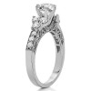 1 Carat Round Three Stone Cluster Engagement Ring with Filigree