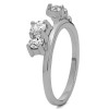 0.15 Ct. Black Graduated Four Stone Shared Prong Set Ring Wrap