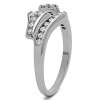 0.48 Ct. Round Channel Set Curved Anniversary Ring Wrap with Round