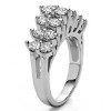 0.53 Carat Double Row Double Shared Prong Raised Wedding Ring