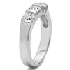 Genuine Birthstone Three Stone Bar Set Wedding Ring(0.48 Carat)
