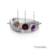 Genuine Birthstone Twirl Set Three Stone Anniversary Wedding Ring(0.5 Carat)