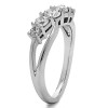 0.53 Carat Twist Double Shared Prong Bypass Wedding Ring