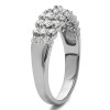0.99 Carat Three Row Common Prong Wedding Ring