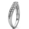 0.3 Carat Pave Set Double Row Wave Wedding Ring