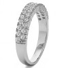 0.58 Carat Double Row U Set Shared Prong Wedding Ring