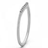 0.06 Ct. Black and White Thin Eleven Stone Shared Prong Curved Ring