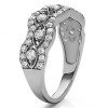 0.88 Carat Pave Set Millgrained Infinity Wedding Ring