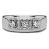 0.33 Ct. Three Stone Prong In Channel Set Men's Wedding Ring