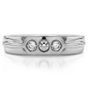 0.33 Ct. Three Stone Burnished Designer Shank Men's Wedding Ring