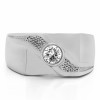 0.3 Ct. Bezel Set Solitaire Men's Ring with Twisted Shank