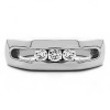 0.27 Ct. Three Stone Channel Set Men's Ring with Open End Design
