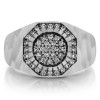 0.48 Ct. Domed Cluster Men's Ring with Hammered Finish