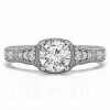 1 Carat Round Vintage Engagement Ring with Graduated Stones