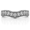 0.5 Ct. Vintage Filigree & Milgrained Curved Wedding Band