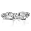 0.53 Carat Twist Double Shared Prong Bypass Wedding Ring