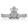0.07 Carat Celtic Claddagh Wedding Ring with Pave Heart