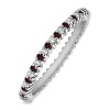 Ruby and Diamond Stackable 1.3mm Double Shared Prong Eternity Ring