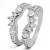 1.01 Ct. Half Halo Prong and Channel Set Ring Guard