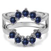 0.2 Ct. Sapphire Round Sunburst Halo Ring Guard