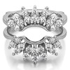 0.98 Ct. Double Row Halo Sunburst Ring Guard