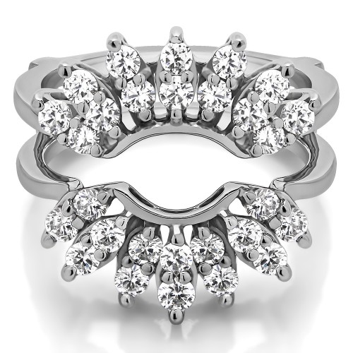 0.98 Ct. Double Row Halo Sunburst Ring Guard