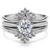 .50 Ct. Round Prong Set Chevron Ring Guard