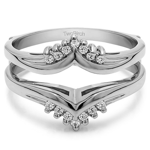 .50 Ct. Round Prong Set Chevron Ring Guard