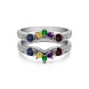 Genuine Birthstone Half Halo Classic Style Ring Guard(1 Carat)