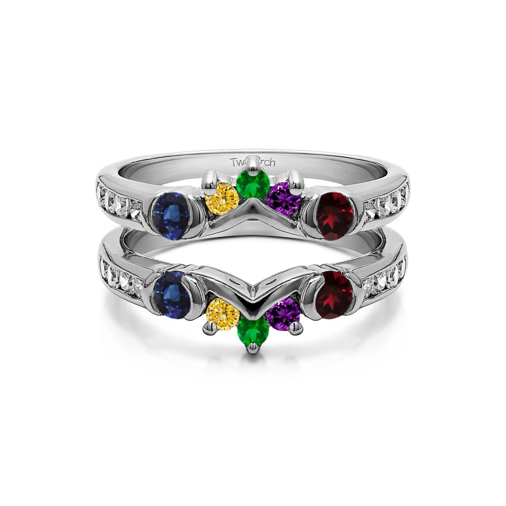 Genuine Birthstone Half Halo Classic Style Ring Guard(1 Carat)