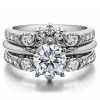 1.01 Ct. Half Halo Prong and Channel Set Ring Guard