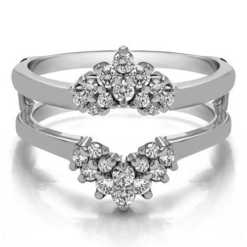 0.53 Ct. Double Row Round Prong Set Ring Guard