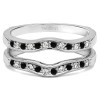 0.14 Ct. Black and White Stone Contour Prong In Channel Set Enhancer Ring Guard