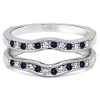 0.14 Ct. Sapphire and Diamond Contour Prong In Channel Set Enhancer Ring Guard