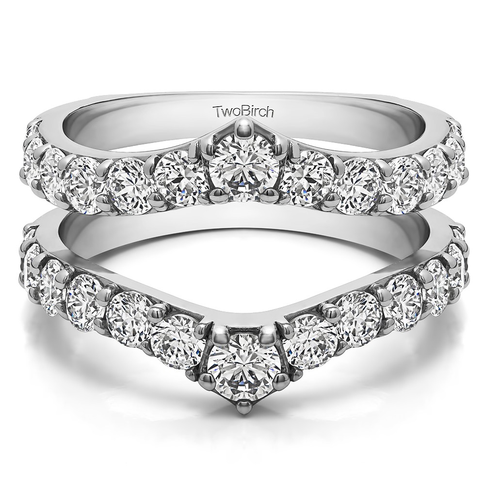 0.74 Ct. Graduated Shared Prong Contour Ring Guard