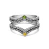 Genuine Birthstone Double Row Chevron Style Anniversary Ring Guard(0.53 Carat)