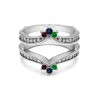 Genuine Birthstone Crown Inspired Contour Ring Guard(0.38 Carat)