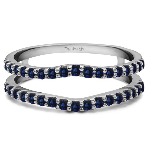 0.24 Ct. Sapphire Double Shared Prong Curved Ring Guard