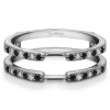 0.28 Ct. Black and White Stone Delicate Shared Prong ring guard