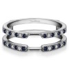 0.28 Ct. Sapphire and Diamond Delicate Shared Prong ring guard