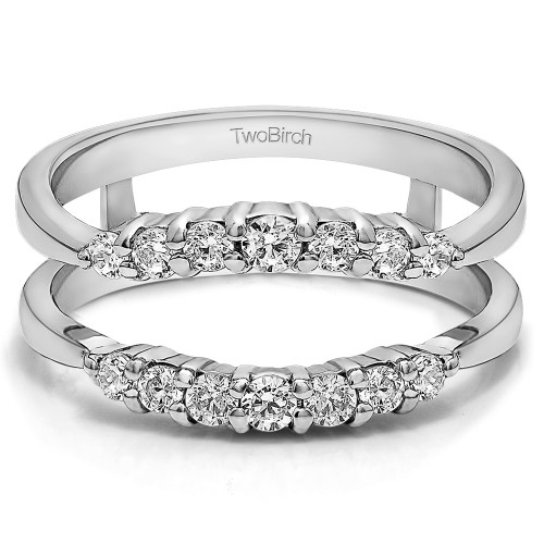0.35 Ct. Shared Prong Curved Wedding Ring Guard Enhancer