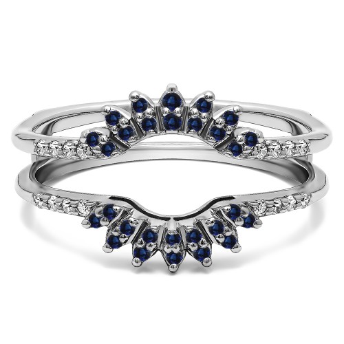 0.2 Ct. Sapphire and Diamond Contoured Wedding Ring Jacket