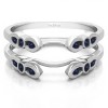 0.08 Ct. Sapphire Bezel Cathedral Wedding Ring Guard