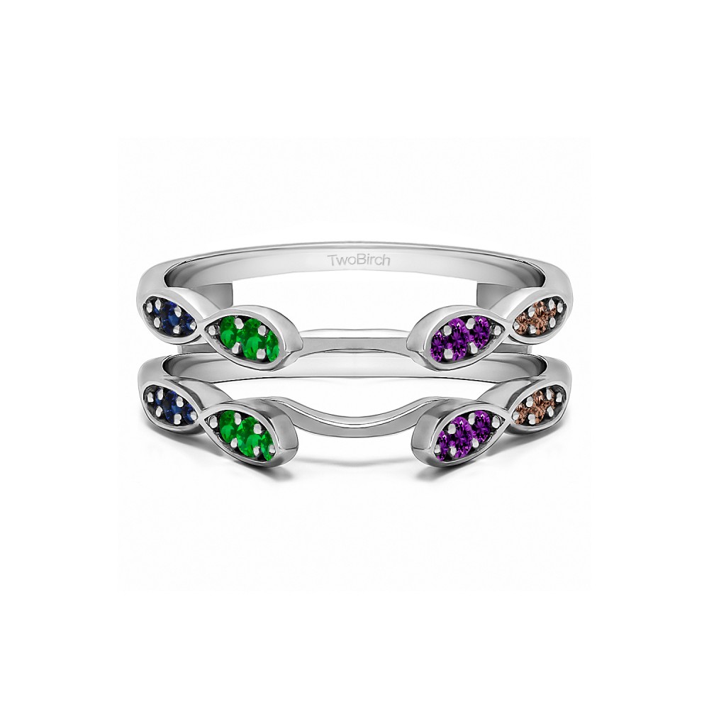 Genuine Birthstone Infinity Wedding Ring Guard Enhancer(0.32 Carat)